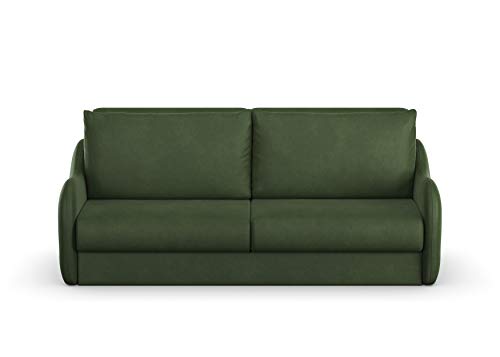 DOMO. Collection Sofa Echo, 2-Sitzer mit Hocker, Polstermöbel 200cm Sitzbreite, Funktionssofa, 224x107x96 cm, Couch in grün