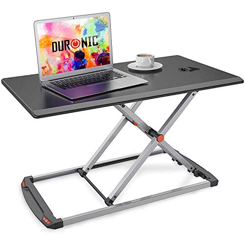 Duronic DM05D11 Workstation | Sitz-Steh Schreibtisch | Monitorhalterung | Stehpult | Computertisch | 67 cm Stand-Up Arbeitsplatz für Monitor | Tastatur | Maus | Notizen - Höhenverstellbar 6-42 cm