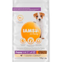 IAMS for Vitality Hundefutter für Welpen kleiner & mittlerer Rassen mit frischem Huhn, 12kg