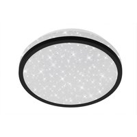 Briloner Leuchten - LED Deckenleuchte, Deckenlampe inkl. Sternendekor, 10 Watt, 900 Lumen, 4.000 Kelvin, Weiß-Schwarz, Ø 21,7cm