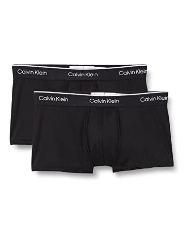 Calvin Klein Herren Low Rise Trunk 2PK Boxershorts, Schwarz (Black/Black 001), Small (2er Pack)