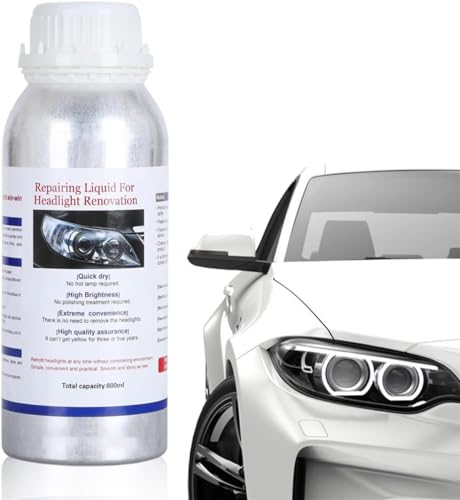 Pisheng 800 g Auto-Scheinwerfer-Restaurierungsflüssigkeit, Auto-Scheinwerferlinsen-Reparaturflüssigkeit, zur Reparatur von Scheinwerfervergilbung, Oxidation, Trübung und Kratzern