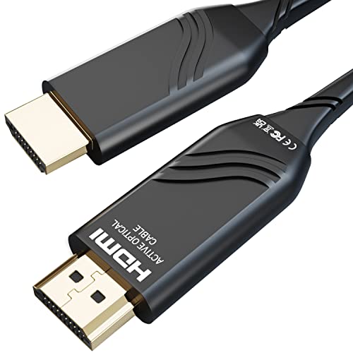 KabelDirekt – 100 m – optisches HDMI-Kabel, 8K (48G, 8K@60 Hz für spektakuläres Ultra HD – kompatibel mit HDMI 2.0/1.4, Flexibler Lichtwellenleiter für verlustfreie Übertragung, schwarz)