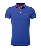 M.Conte Herren Poloshirt Basic Men's Kurzarm Polohemd T-Shirt Polo-Shirt Pique- Gr. XXL, Indigo -Blue