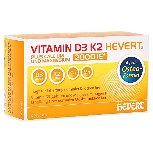 Vitamin D3 K2 Hevert plus Calcium und Magnesium 1000 IE, 120 St. Tabletten