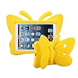 Simicoo Schutzhülle für iPad Pro 9,7 iPad 2018 2017 3D Schmetterling für Kinder, leicht, Eva-Standfunktion, stoßfest, robust, für Kinder geeignet gelb iPad Pro 9.7/iPad 9.7 2017 2018