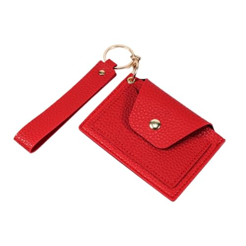 HIFFEY 1 Stück Mini-Kartenhalter for Frauen, Reißverschluss, Visitenkartenetui, schlankes Kreditkarten-Portemonnaie, Geldbörse, modische weibliche kleine Geldbörsen (Color : Red)