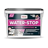 MEM Water Stop, Universalabdichtung und Feuchtigkeitssperre, Optimal geeignet für die Innen- und Außenanwendung, Lösemittel-, silikon- und bitumenfrei, Dichtet sofort, Grau, 14 kg