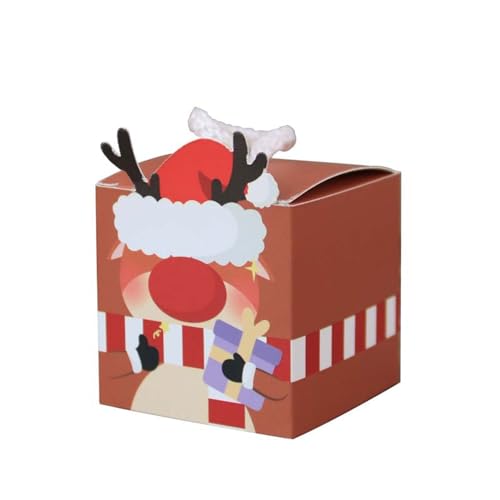 lxuebaix Festliche Weihnachts-Geschenkboxen, 50 Stück, Pralinenverpackungsbeutel für Heimdekorationen, Neujahrsdekoration, Papierbox, 50 Stück