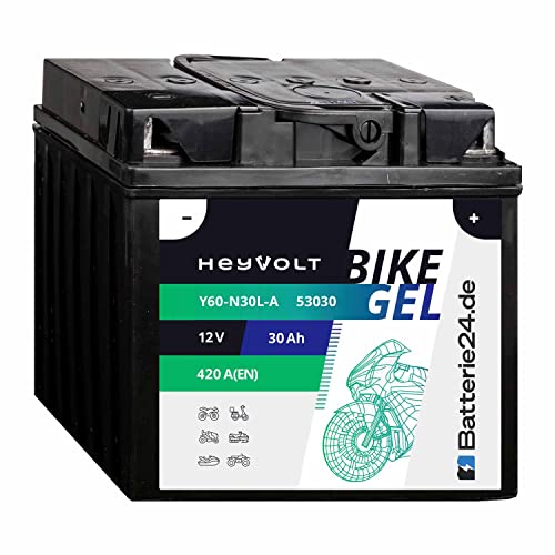 HeyVolt GEL Motorradbatterie 12V 30Ah Y60-N30L-A C60-N30L-A 53030 C60-N30L-A
