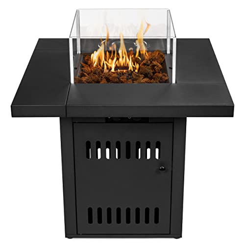 Ultranatura Feuertisch Ambiente Cube mit 2 separat regelbaren Gasbrennern, Spezialglasumrandung der Feuerstelle, Lavasteine für natürlichen Look, auch als Gartentisch nutzbar