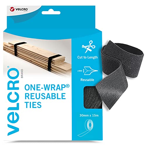 Velcro® Brand OneWrap Krawatte, wiederverwendbar, 30 mm x 15 m, Schwarz