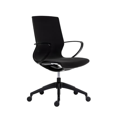 Topsit Office&More - Smart Atmungsaktiver Netz-Bürostuhl, verstellbar und neigbar, Home Office Stuhl, ergonomischer Stuhl, Stuhl mit Armlehnen, modernes Design (Schwarz)
