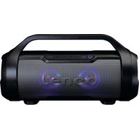 Lenco SPR-070 Boombox - IPX5 wasserdichte Bluetooth Boombox - integrierter 3000mAh Akku - 2 x 12 Watt RMS - FM Radio Empfänger - Lichteffekte - Kabeloses Musikstreaming - Schwarz