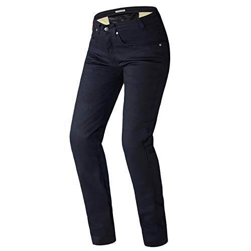 REBELHORN Classic II Lady Motorradhose Jeans für Frauen CE-Level 2 Knie- und Hüftprotektoren Dupont Kevlar Panels Reflektierende Elemente 4 Taschen CE-Zertifiziert