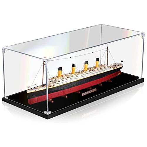 Acryl Vitrine Box Für Lego 10294 Titanic, Acryl Vitrine, staubdichte Aufbewahrungsbox Präsentationsbox für Minifiguren Spielzeug Sammlung (140 * 20 * 50cm) 3mm