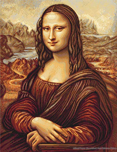 Luca-S Mona Lisa Kreuzstichset, Baumwolle, Mehrfarbig, 40x53cm