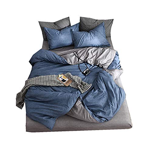 Sticker Superb Bettbezug Für Bettwäsche, Blaugrüner, Mintgrüner Bettbezug, Unten Grau, 150 * 200 cm Bettdecke für 1,2 m Bett (Blau + Grau, 150 x 200 cm)