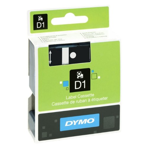 12mm für DYMO LabelPoint 200, Schwarz auf Weiss, Beschriftungsband, Schriftband-Kassette für Label Point 200, Farbband, 7mtr.