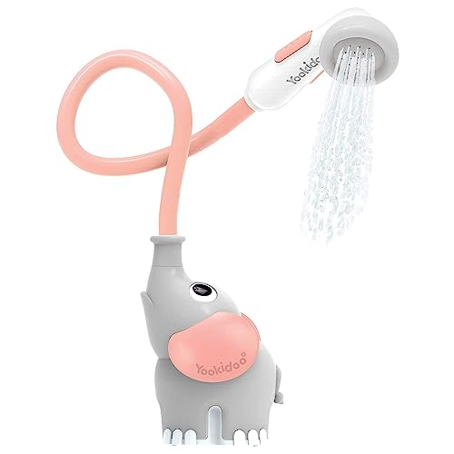 Yookidoo - Duschkopf mit Elefantenmotiv, Rosa – Spielzeug für Babys – Badespiel und Dusche – Schlauch zum Säubern des Babys – Geschenk für Babys von 0 bis 2 Jahren