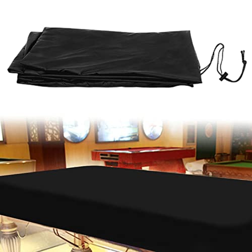 Fiacvrs Billardtischdecke, langlebig, Oxford-Billard-Stoff, mit abwaschbarer Abdeckung für Billardtisch, Maße: 285 x 158 x 20 cm, Schwarz