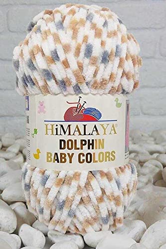 Himalaya Delphin Baby Colors (5er-Pack), 5 x 100 g, super sperriges Himalaya-Garn, Deckengarn, Samtgarn, Strickgarn, Amigurumi-Garn (80416)