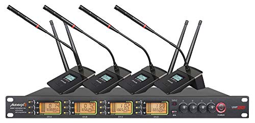 Audibax Sidney Conference 1000 Kabelloses Konferenzsystem 4 Kanäle UHF