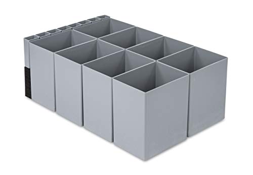 aidB NextGen Einsatzkasten Set 1/8 Unterteilung, 600 x 400 x 220 mm, ideal als Einsatz für Schubladen und NextGen Euroboxen