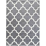 We Love Rugs - Carpeto Orientalisches Marokkanisches Teppich - Flor Modern Designer Muster - Wohnzimmer Schlafzimmer Esszimmer - Hell Grau Weiß - 120 x 170 cm