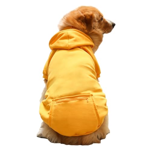 OUSHOP Fleece-Hunde-Kapuzenpullover Hundepullover Warme Weiche Jacke für Kalte Winter-Hundemäntel Kapuzen-Sweatshirt mit Tasche,6,L