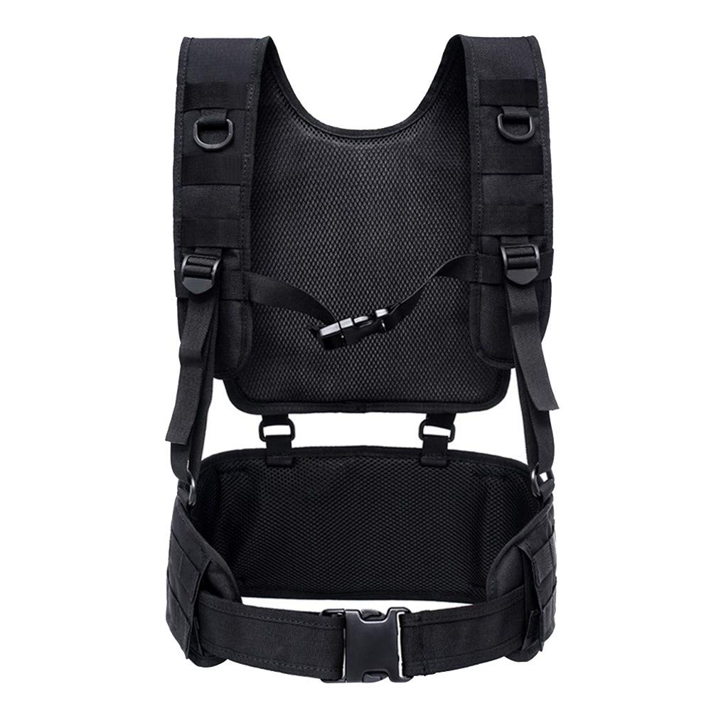 Tactical Vest, Harness Chest Waist Pack Taschen funktionale Taillen-Packs 600D für Airsoft Jagd Wandern Trekking Militär Gürtel Weste Schwarz