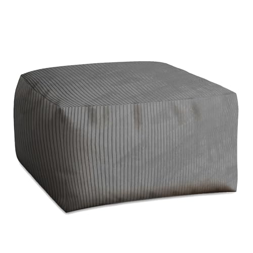 DreamRoots Pouf Hocker Comfort 70x70x40cm - Couch Hocker - Pouf Cord - Hocker Wohnzimmer - Fußhocker Für Sessel - Hocker Sofa - Sitz Poof - Fußablage Hocker - Sessel Hocker - Pouf Sitzsack