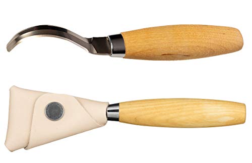 Morakniv Hook Knife 163 Double Edge Messer mit Lederschutz Wood Carving M13387