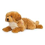 Teddy Hermann 91942 Hund Golden Retriever 60 cm liegend, bernsteinfarben, Kuscheltier, Plüschtier mit recycelter Füllung