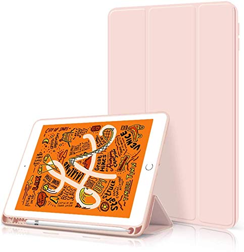 Arktis iPad Hülle, Pencil Smart Case kompatibel mit iPad 10,2" [Sleep & Wake-Up-Funktion] Schutzhülle Smart Case Softrosa