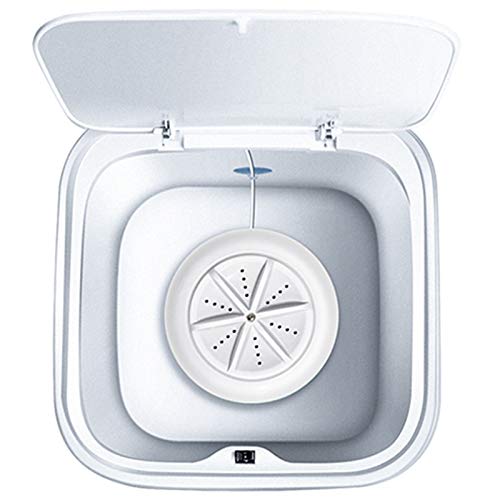 Oikabio Ultraschall Turbo 10L Automatische Elektrische Walze Mini Waschen Tragbares Schnell Reinigung Waschen Werkzeug (Macaron Weiß)