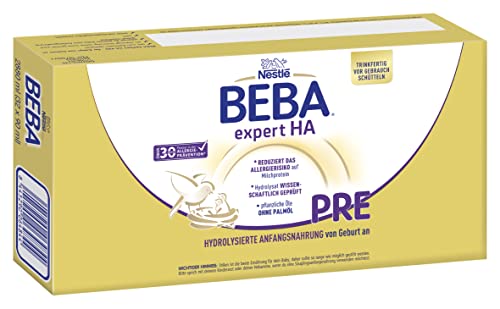 Nestlé BEBA EXPERT HA PRE Hydrolysierte Anfangsnahrung, Säuglingsnahrung von Geburt an, 32er Pack (32 x 90ml)