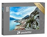 puzzleYOU: Puzzle 1000 Teile „Wunderschönes Panorama von Limone sul Garda am Gardasee“