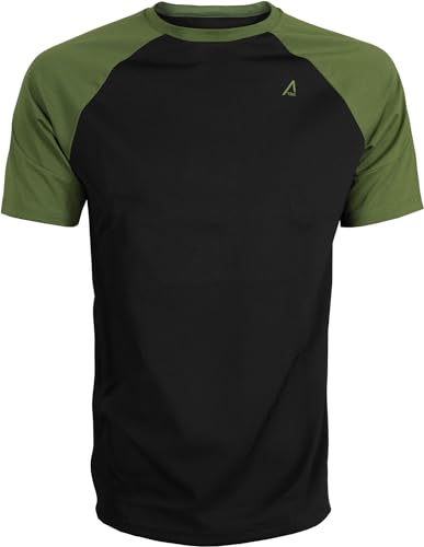 ACE Schakal Einsatz-Tshirt - taktisches T-Shirt für Herren - Kurzarm Outdoor-Shirt mit Raglan-Ärmeln für Männer - Oliv - S