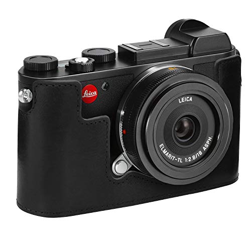 MegaGear Leica CL Ever Ready Echtleder Kamera-Halbtasche mit Trageriemen - Schwarz