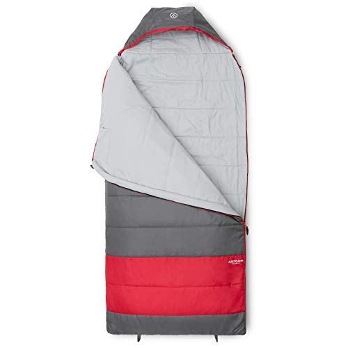 Justcamp Melvin XXL Schlafsack, extra groß & breit (235 x 100 cm) für Erwachsene, 3-Jahreszeiten Sommerschlafsack grau - leicht, warm, mit kleinem Packmaß, Deckenschlafsack für Camping/Outdoor