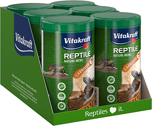 Vitakraft Reptile Nature Menu, Naturfutter für Carnivore Reptilien, für Schildkröten (6x 200g)