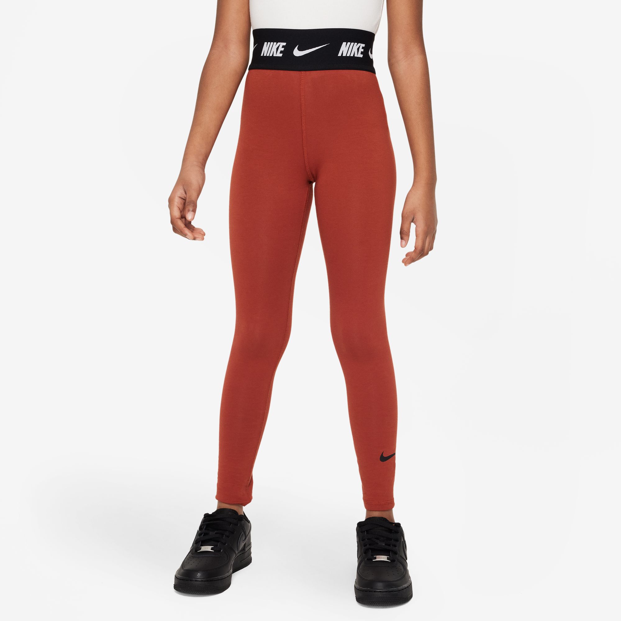 Nike Mädchen Hose G NSW Fav Hw Lggng Sw, Rugged Orange/Black, FN7779-832, S