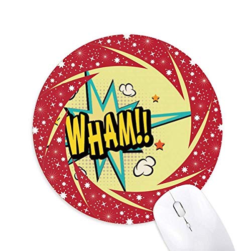 Boom Gas Clouds Wheel Mouse Pad Round Red Rubber