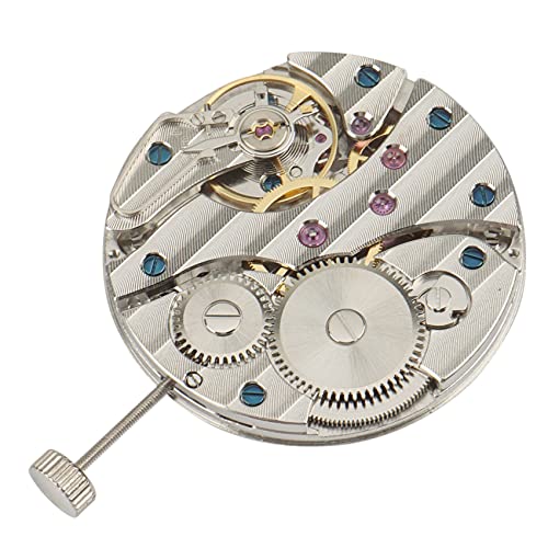 Aflytep Mechanisches Uhrwerk, manuell aufziehbar, 6497 St36 P29, Gehäuse aus Edelstahl, 44 mm, für Uhrwerk 6497, silber