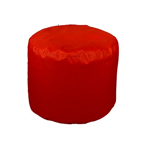 Kinzler S-10118/32 Sitzhocker rund, ca. Ø50 x H40 cm, Outdoor & Indoor, Sitzsack in vielen verschiedenen Farben, wasserabweisender Hocker, rot