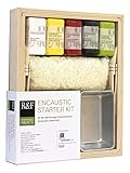 R&F Handmade Paints R&F Encaustic Starter Kit 1941, 5 Colors Plus Tools