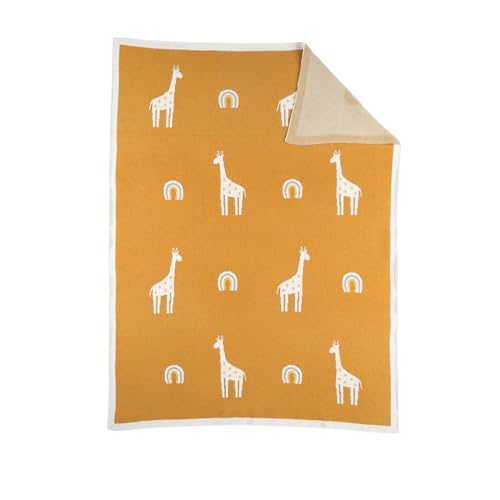 Noukie's Decke aus Jacquard, Giraffe, Tiga Ocker 75 x 100 cm