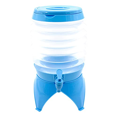 duhe189014 Faltbarer Getränkespender aus Kunststoff mit Zapfhahn und Wasserbehälter mit Ständer, Biereimern für Partys (blau)