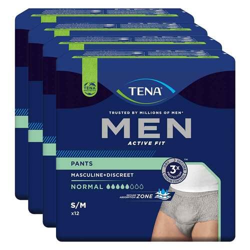 TENA MEN Act.Fit Inkontinenz Pants Norm.S/M grau 4X12 St